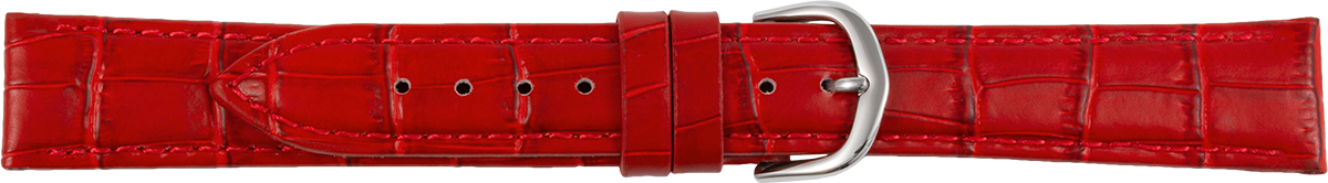 Lederuhrarmband Krokoprägung rot XL
