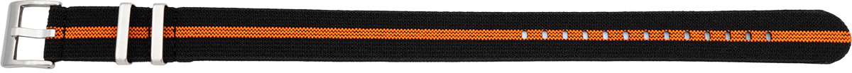Nylonuhrarmband elastisch schwarz / orange