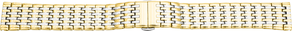 Verschlussuhrarmband Edelstahl massiv bicolor gold