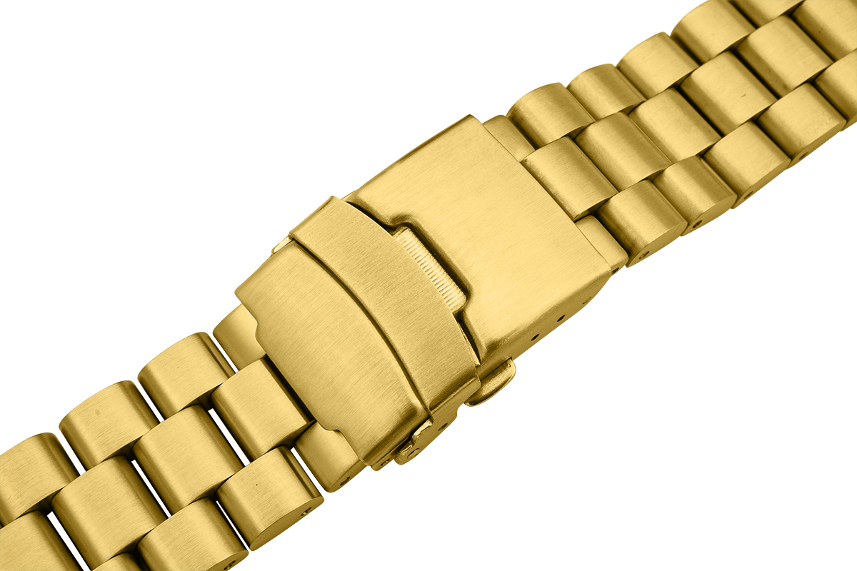 folded metal band stainless steel solid gold colored