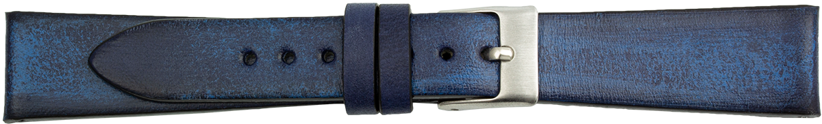PREMIUM Lederuhrarmband handveredelt blau