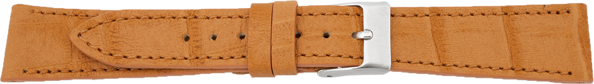 PREMIUM leather watchstrap crocodile grain cognac