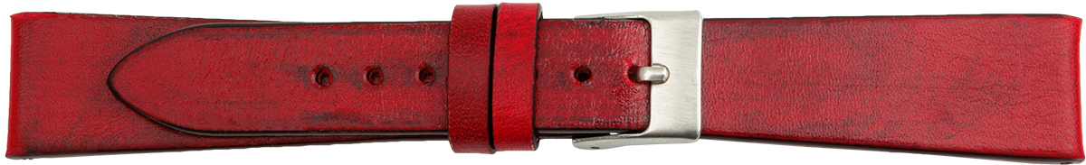 PREMIUM leather watchstrap refined by hand red