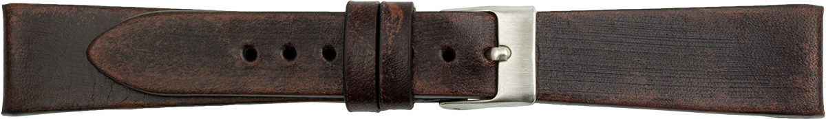 PREMIUM leather watchstrap refined by hand dark brown