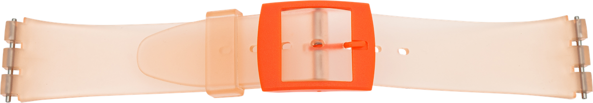 Kunststoffuhrarmband PVC orange-transparent